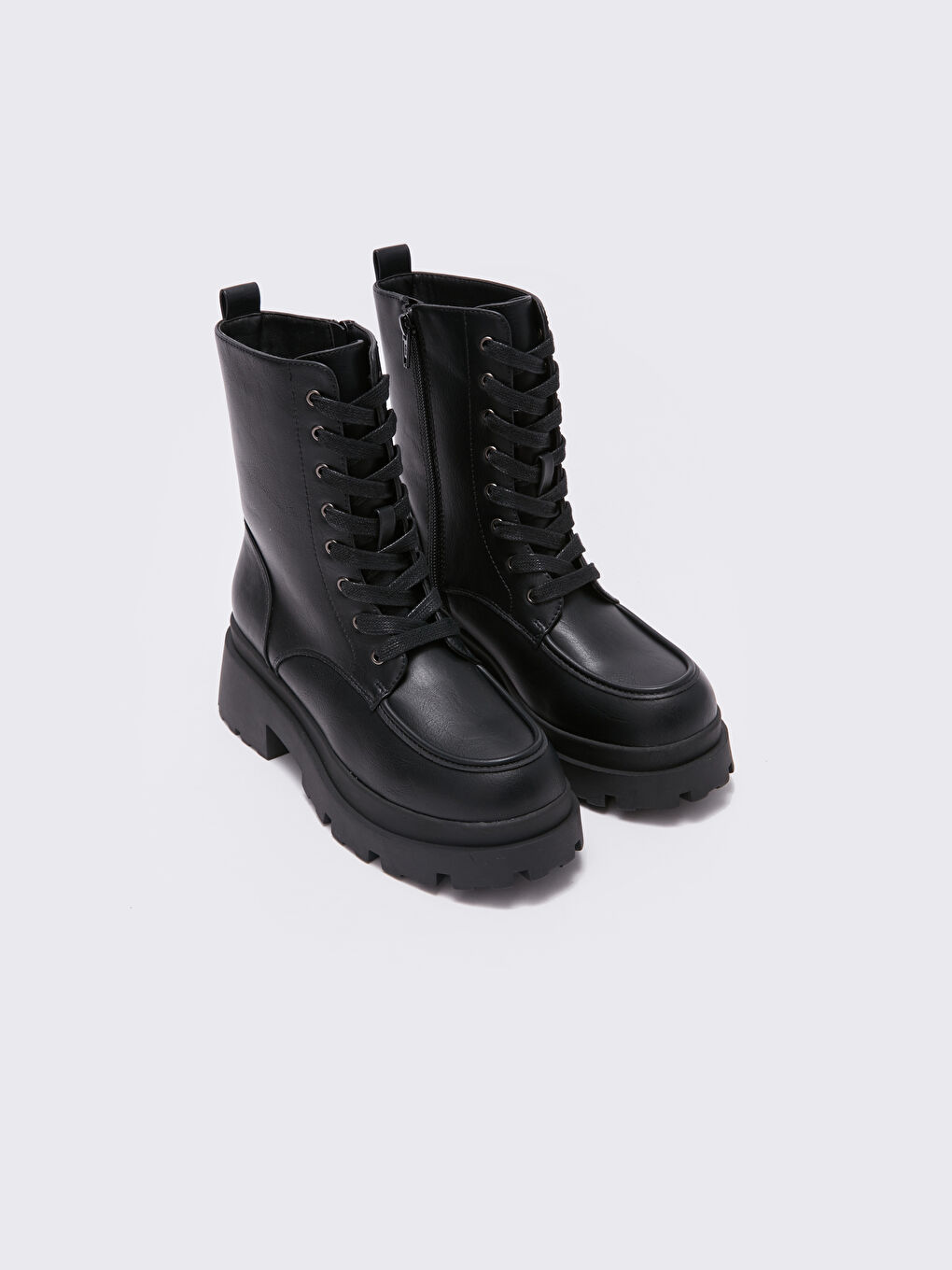 Lace-up Faux Leather Women's Boot