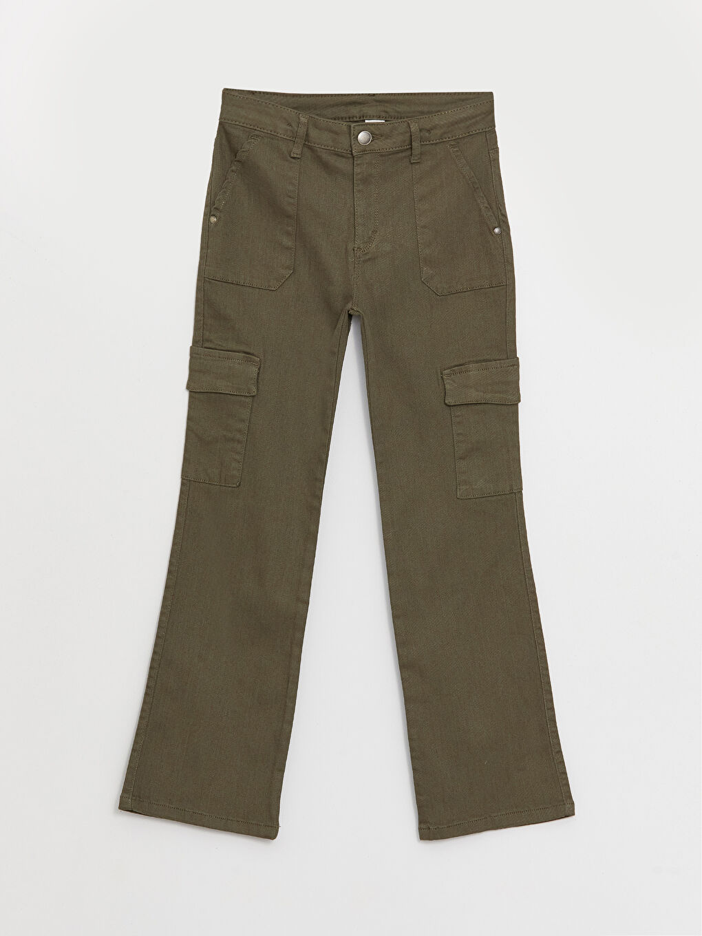 Клеш балақты қыз балалардың карго джинс шалбары-2