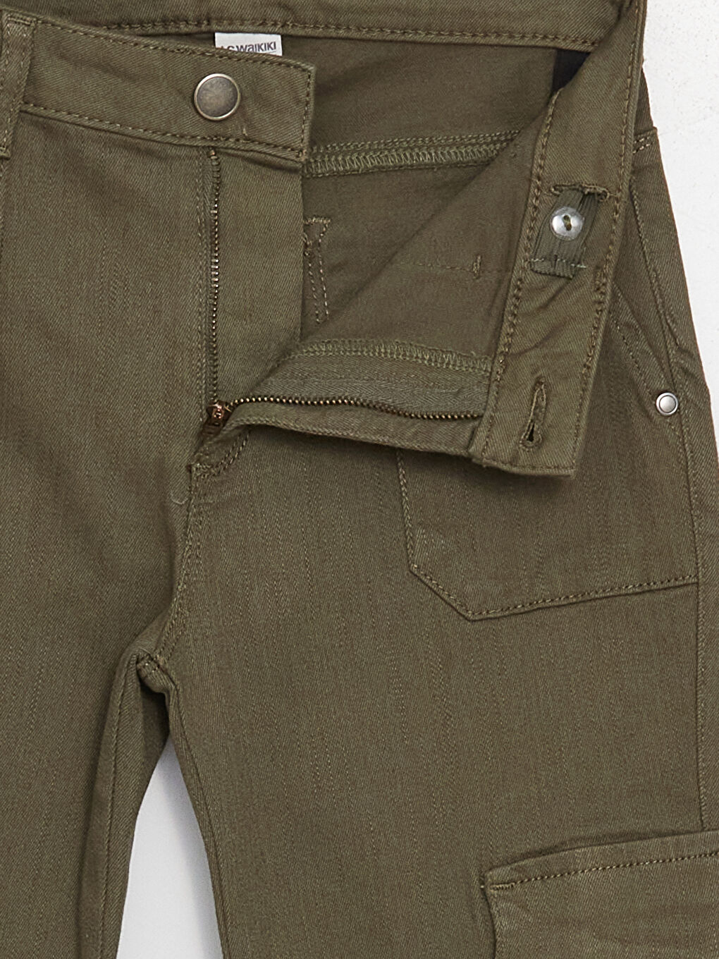 Клеш балақты қыз балалардың карго джинс шалбары-4