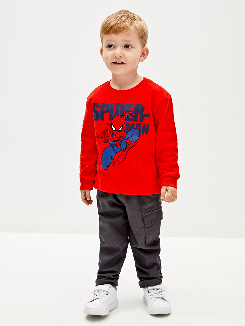 Hanorac pentru Bebeluși Băieți cu Guler Rotund, Mânecă Lungă, Imprimat cu Spider-Man-2