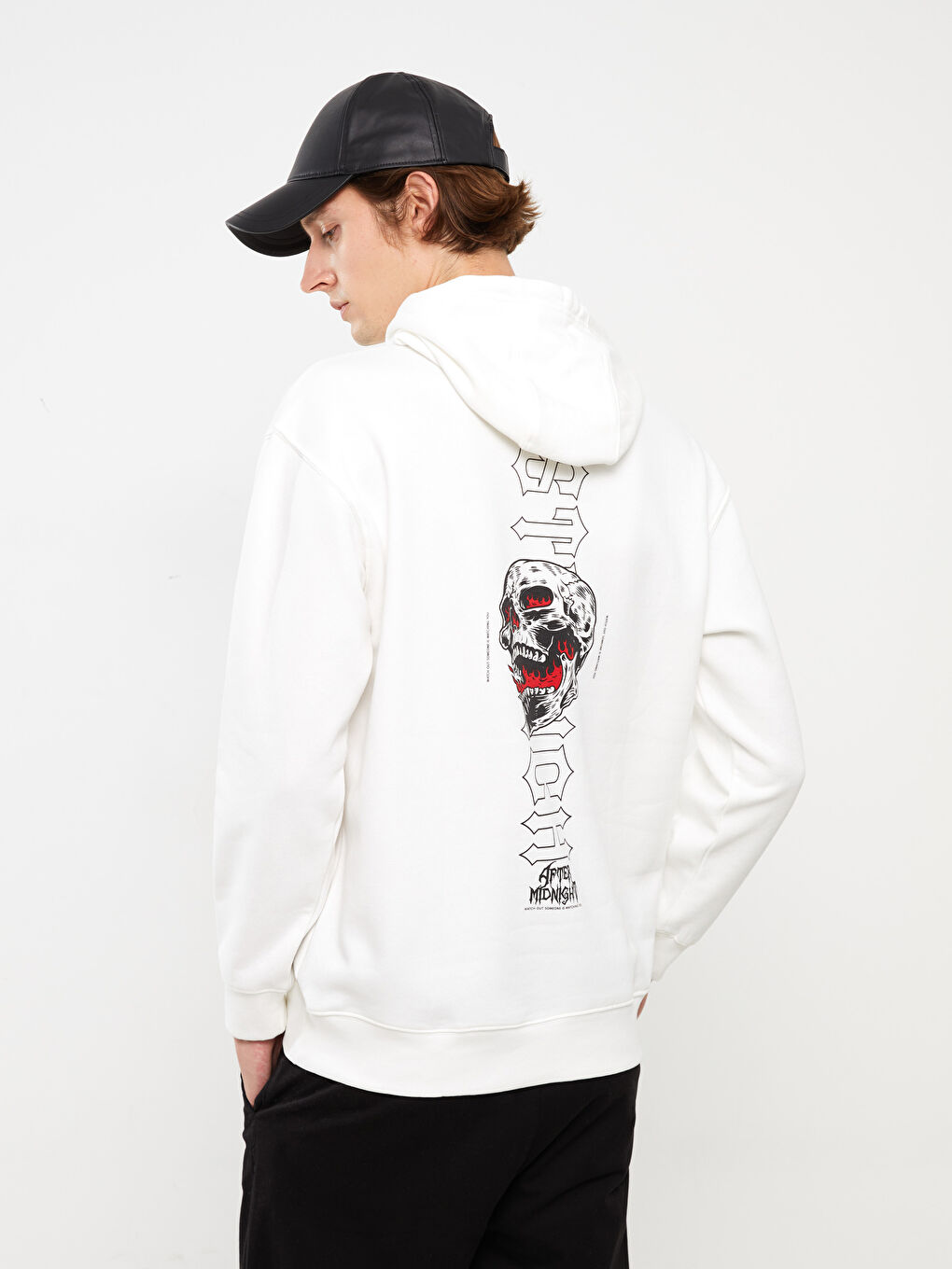 XSIDE H12 Uzun Kollu Baskılı Erkek Kalın Hoodie -W3BT27Z8-R5B