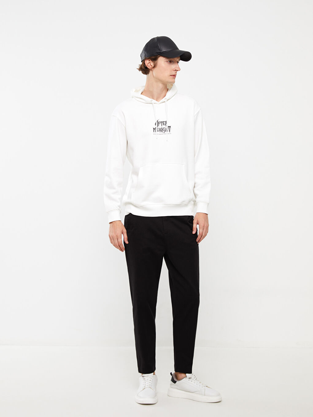XSIDE H12 Uzun Kollu Baskılı Erkek Kalın Hoodie -W3BT27Z8-R5B
