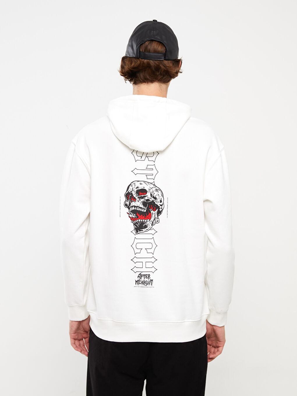 XSIDE H12 Uzun Kollu Baskılı Erkek Kalın Hoodie -W3BT27Z8-R5B