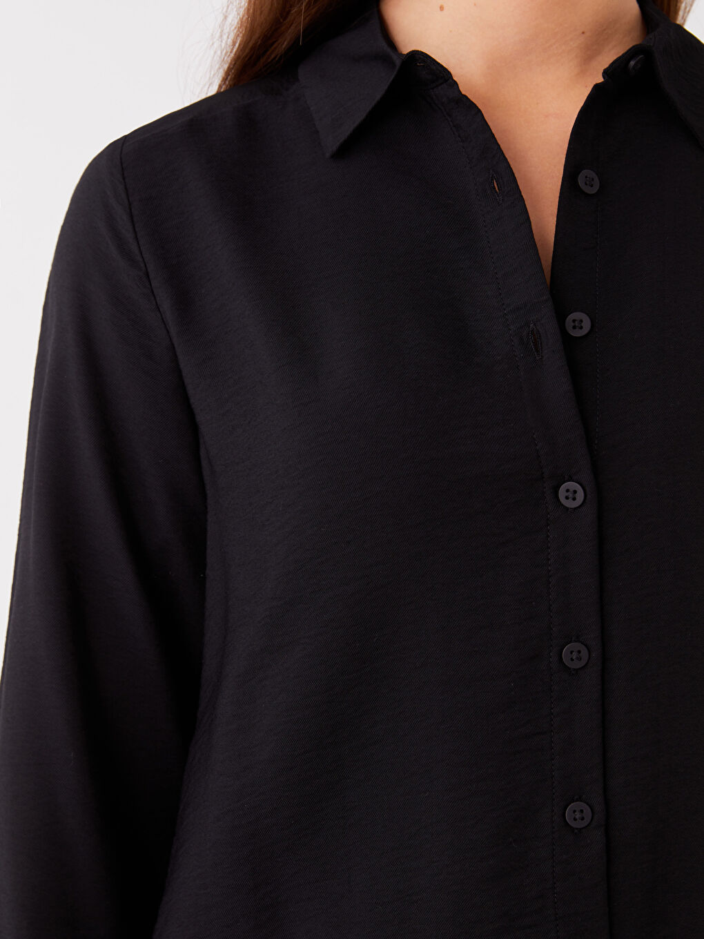 Plain Long Sleeve Women's Shirt-3