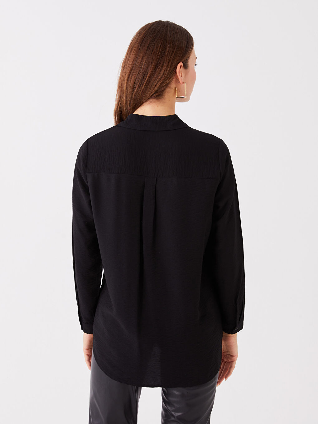 Plain Long Sleeve Women's Shirt-4