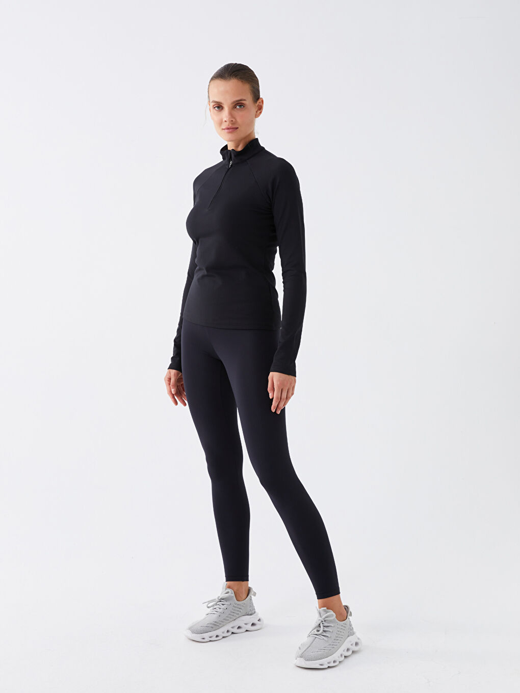 LCW SPORT Women's Elasticated Waist Plain Sports Leggings -W3BT56Z8-CVL