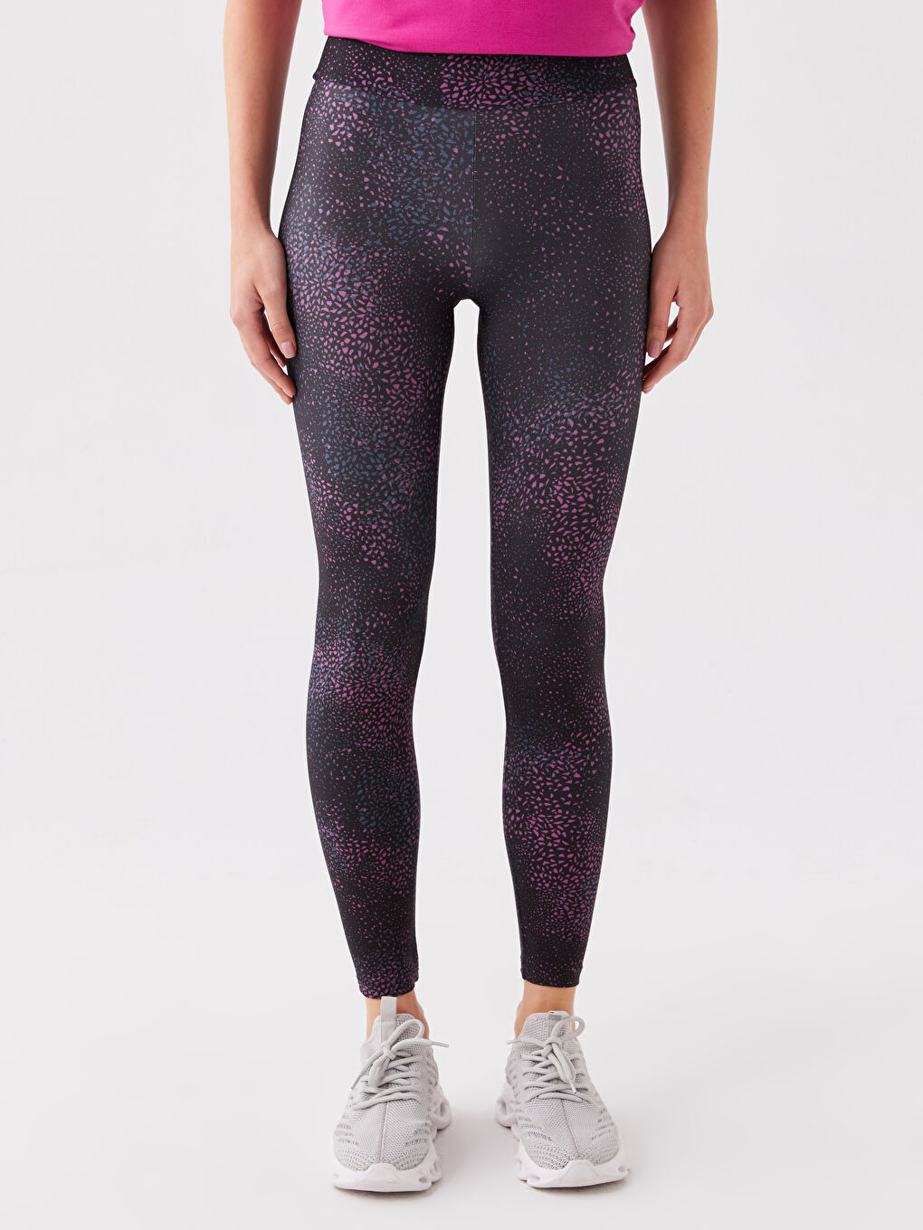 بنطال رياضي ضيق بنقشة بخصر مرن للسيدات-2