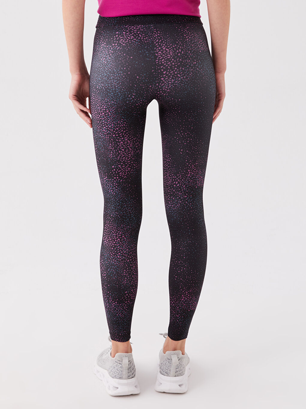 بنطال رياضي ضيق بنقشة بخصر مرن للسيدات-4