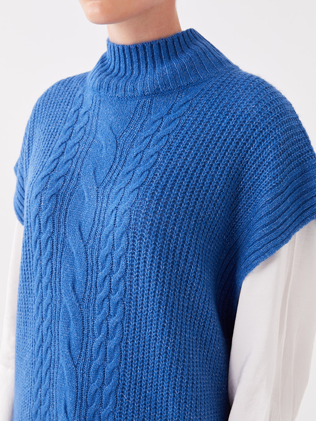 LCWAIKIKI Classic Rollkragen Gemusterter Oversize Strickpullunder für Damen -W3BT94Z8-R2M