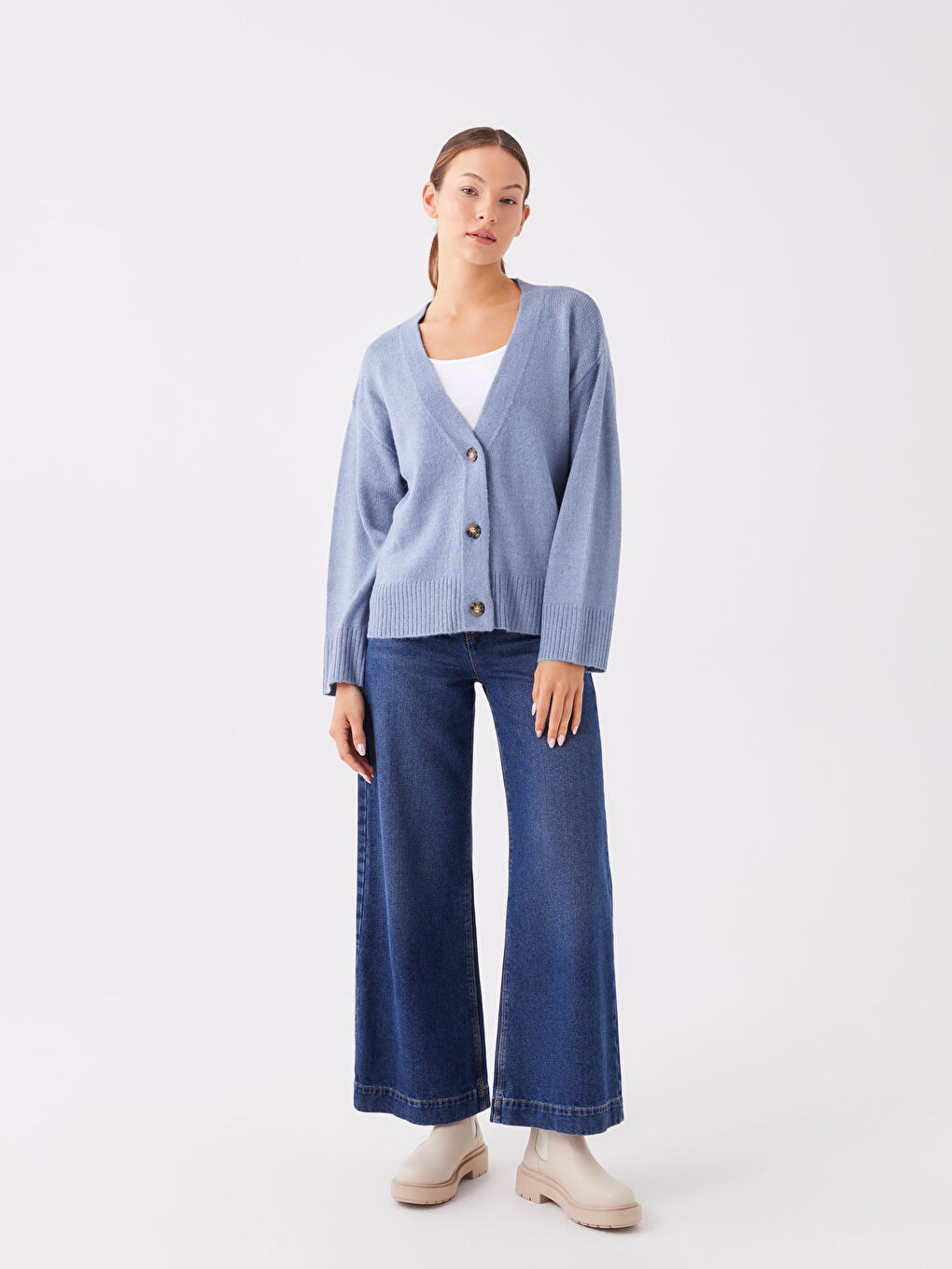 V Neck Women's Knitwear Cardigan-1