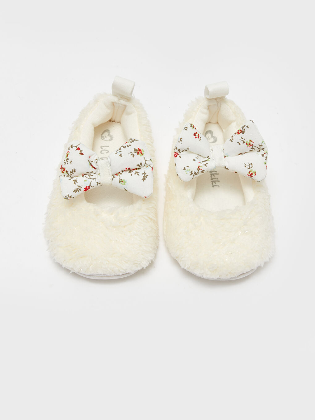 Ekru Fiyonk Detaylı Kız Bebek Yürüme Öncesi Ayakkabısı-2