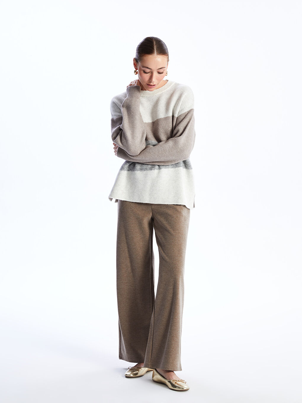 LCWAIKIKI Classic Elasticated Waist Slim Fit Women's Trousers -W3BU45Z8-QZZ