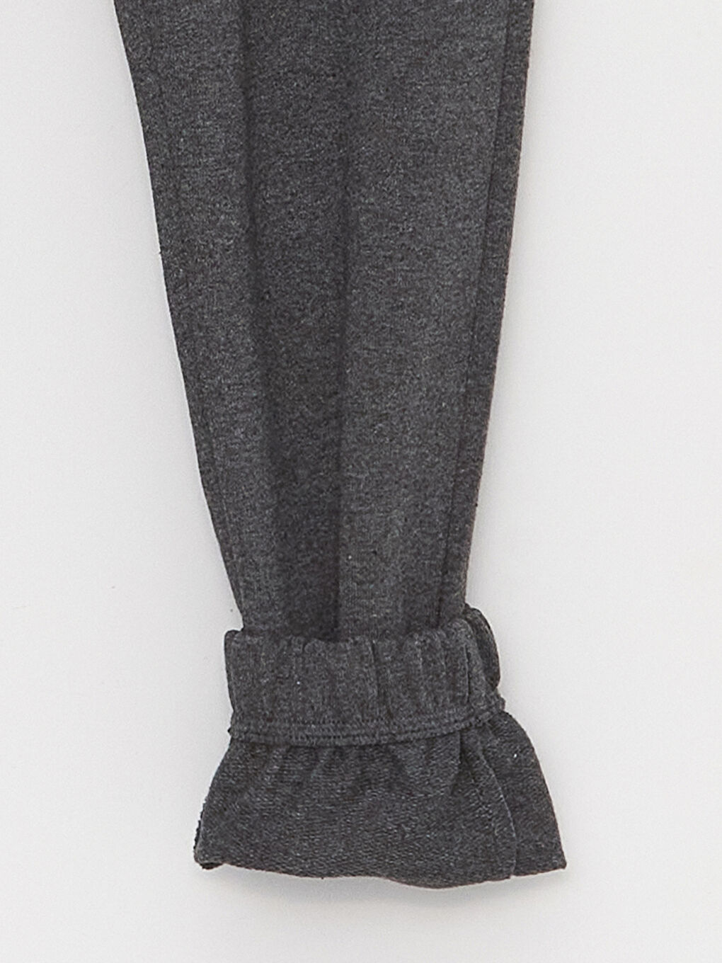 Gri Beli Lastikli Basic Kız Çocuk Jogger Eşofman Altı-2