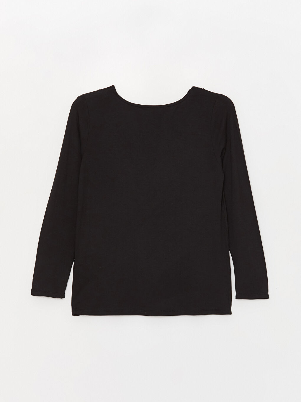 Siyah V Yaka Düz Uzun Kollu Kadın Pijama Takımı-7