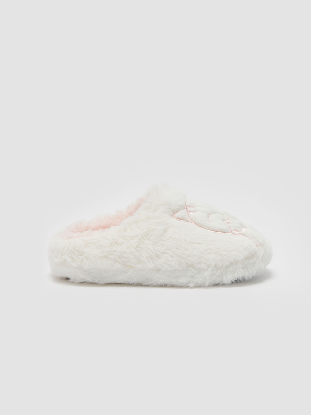 Papuci de casă pentru fete cu broderie pisică-1