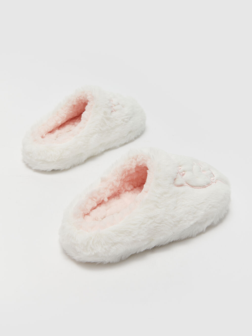 Papuci de casă pentru fete cu broderie pisică-4