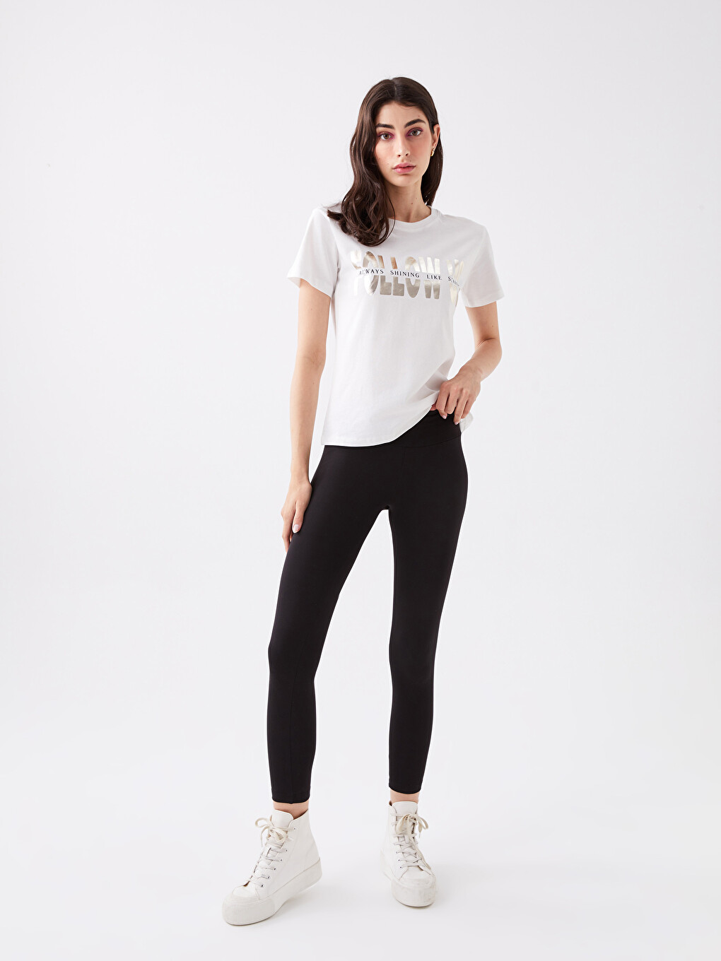 Elasticated Waist Plain Interlock Women's Leggings