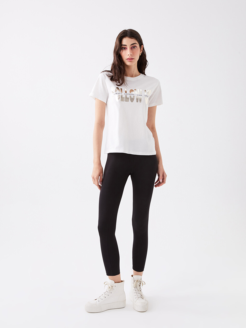 Elasticated Waist Plain Interlock Women's Leggings-1