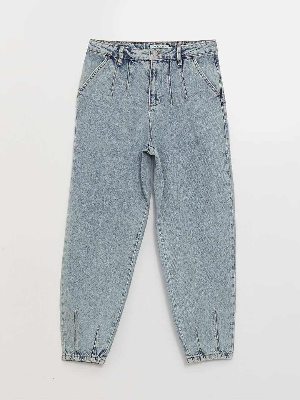 İndigo Yüksek Bel Balloon Fit Kadın Jean Pantolon-4