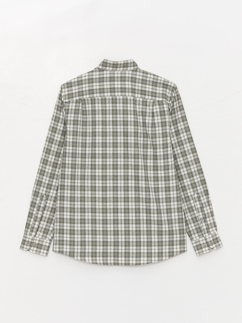 Yeşil Regular Fit Uzun Kollu Ekose Erkek Gömlek-6