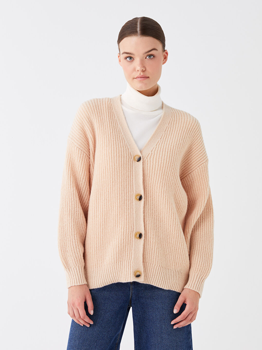 V Neck Women's Knitwear Cardigan-1