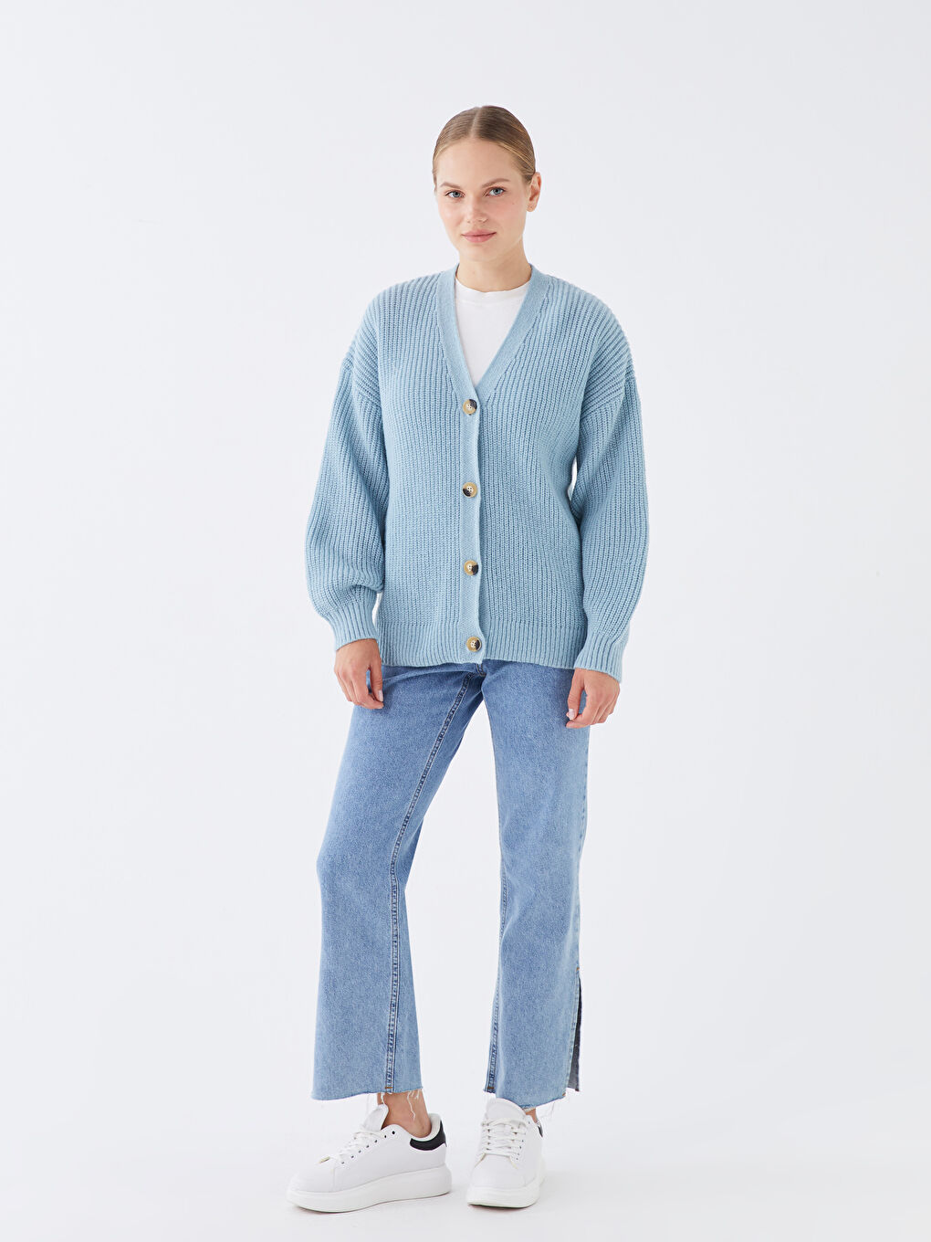 V Neck Women's Knitwear Cardigan-2