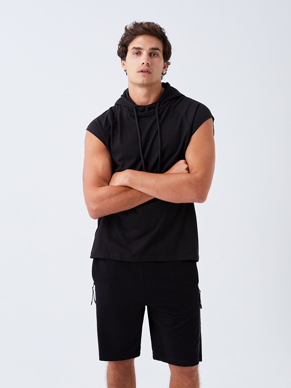 T-shirt de sport sans manches à capuche pour Hommes