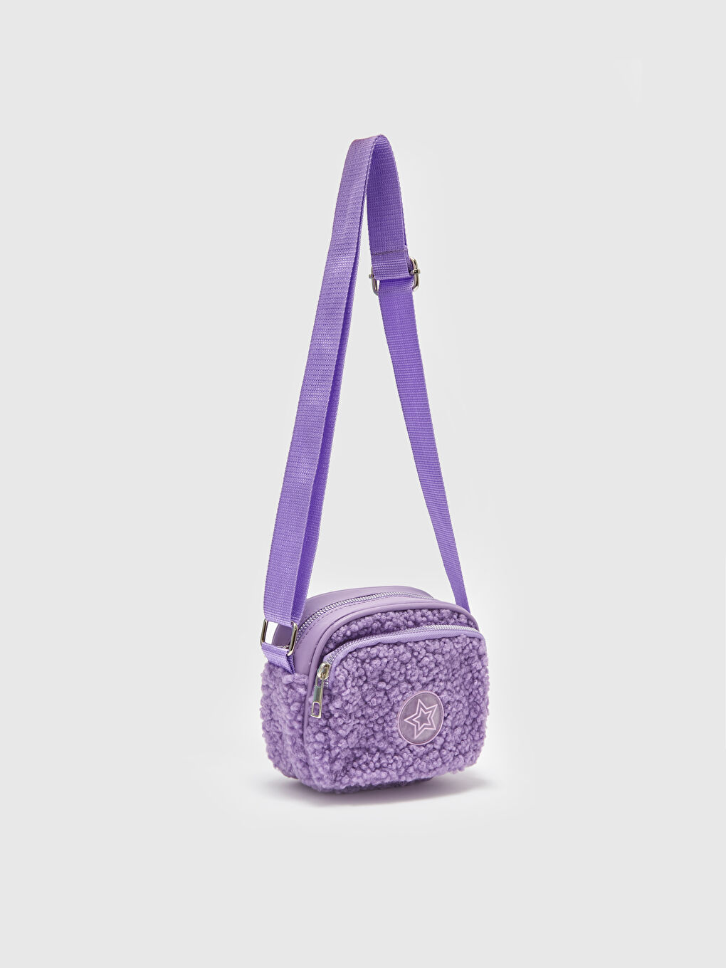 Lila Pelüş Kız Çocuk Kol Çantası