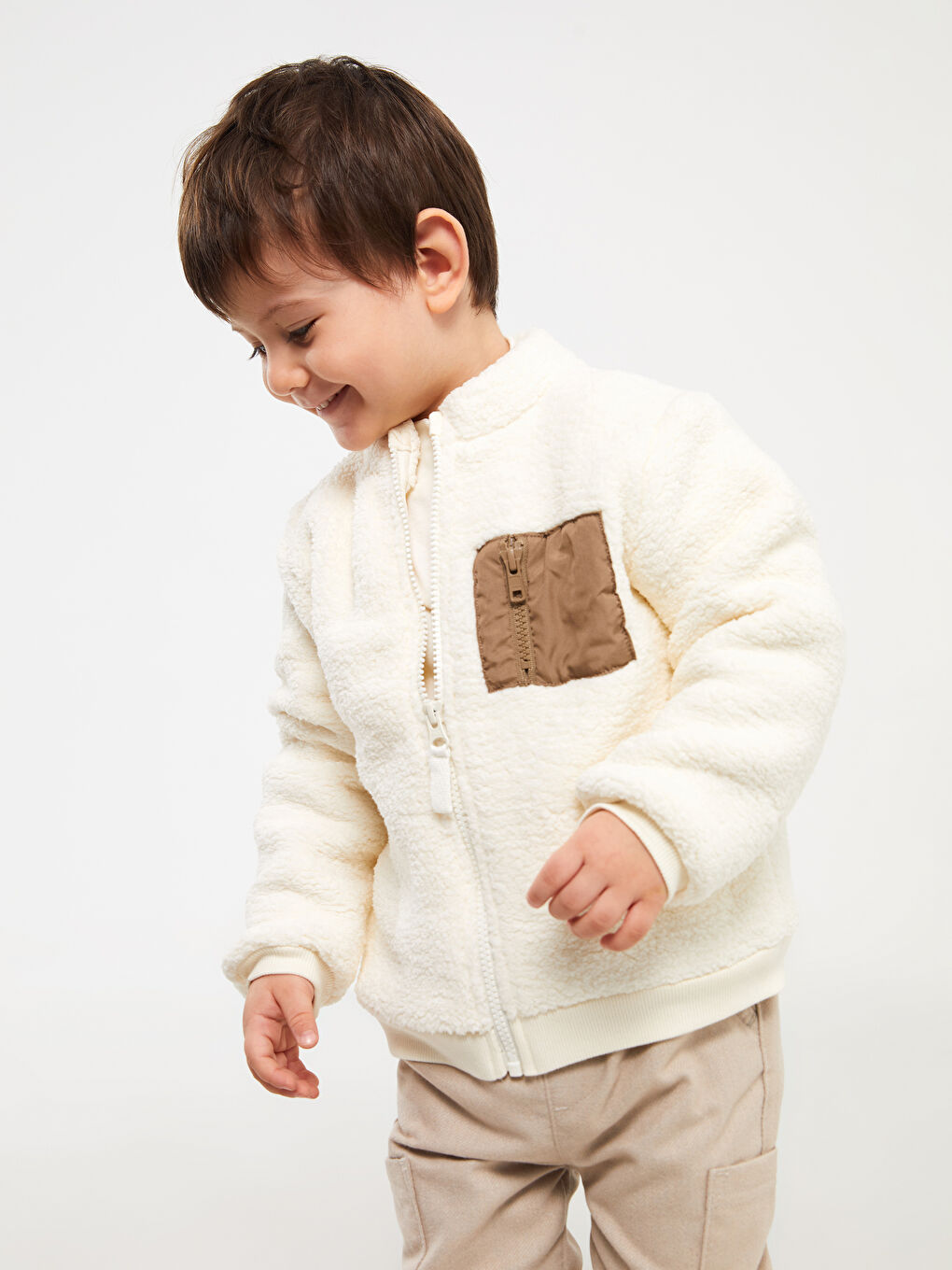 LCW baby Stehkragen Plüsch Baby Jungen Reißverschluss-Sweatshirt -W3CA76Z1-FDH