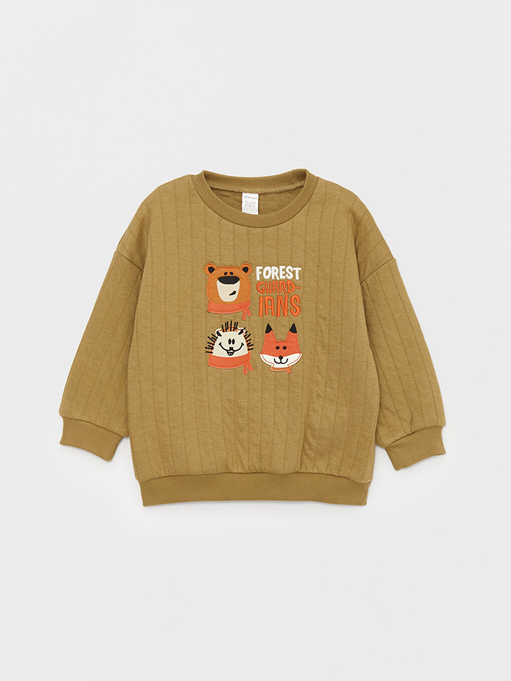 LCW baby Açık Haki Bisiklet Yaka Uzun Kollu Erkek Bebek Sweatshirt - 4