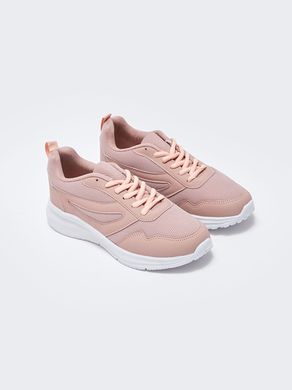 Pembe Bağcıklı Kadın Spor Ayakkabı