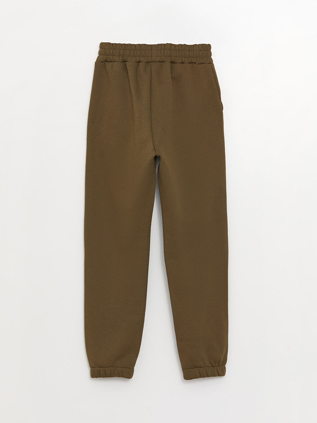 Haki Kadın Beli Lastikli Düz Jogger Eşofman Altı-5