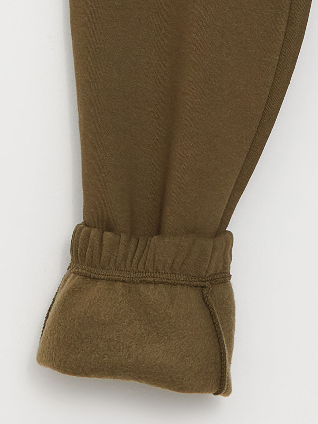 Haki Kadın Beli Lastikli Düz Jogger Eşofman Altı-6