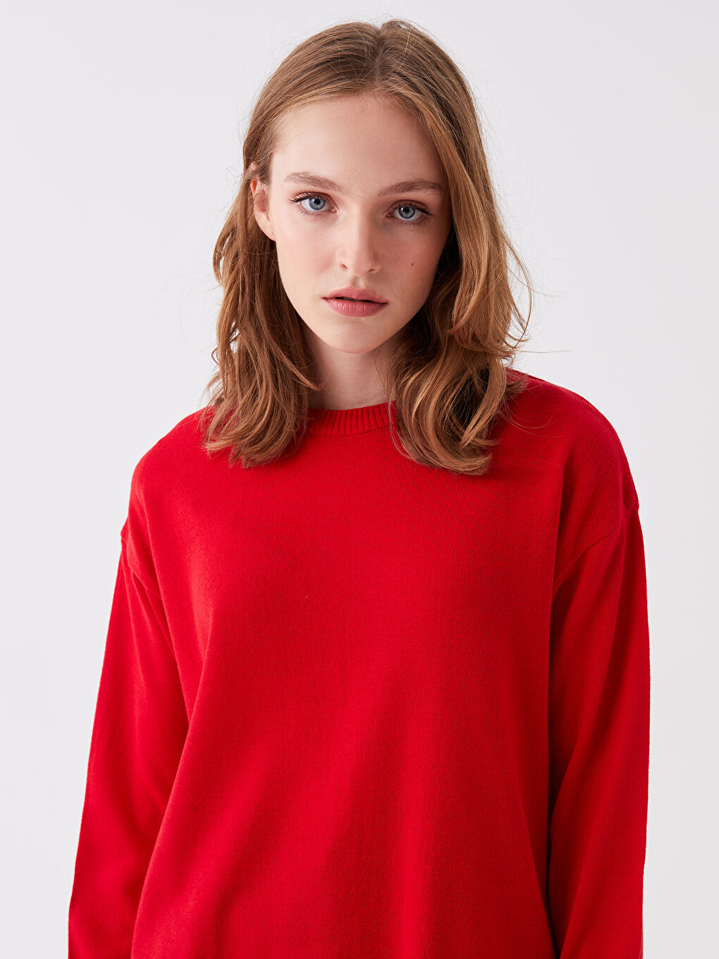 Pull-over en Tricot Oversize pour Femmes à Col Rond-1