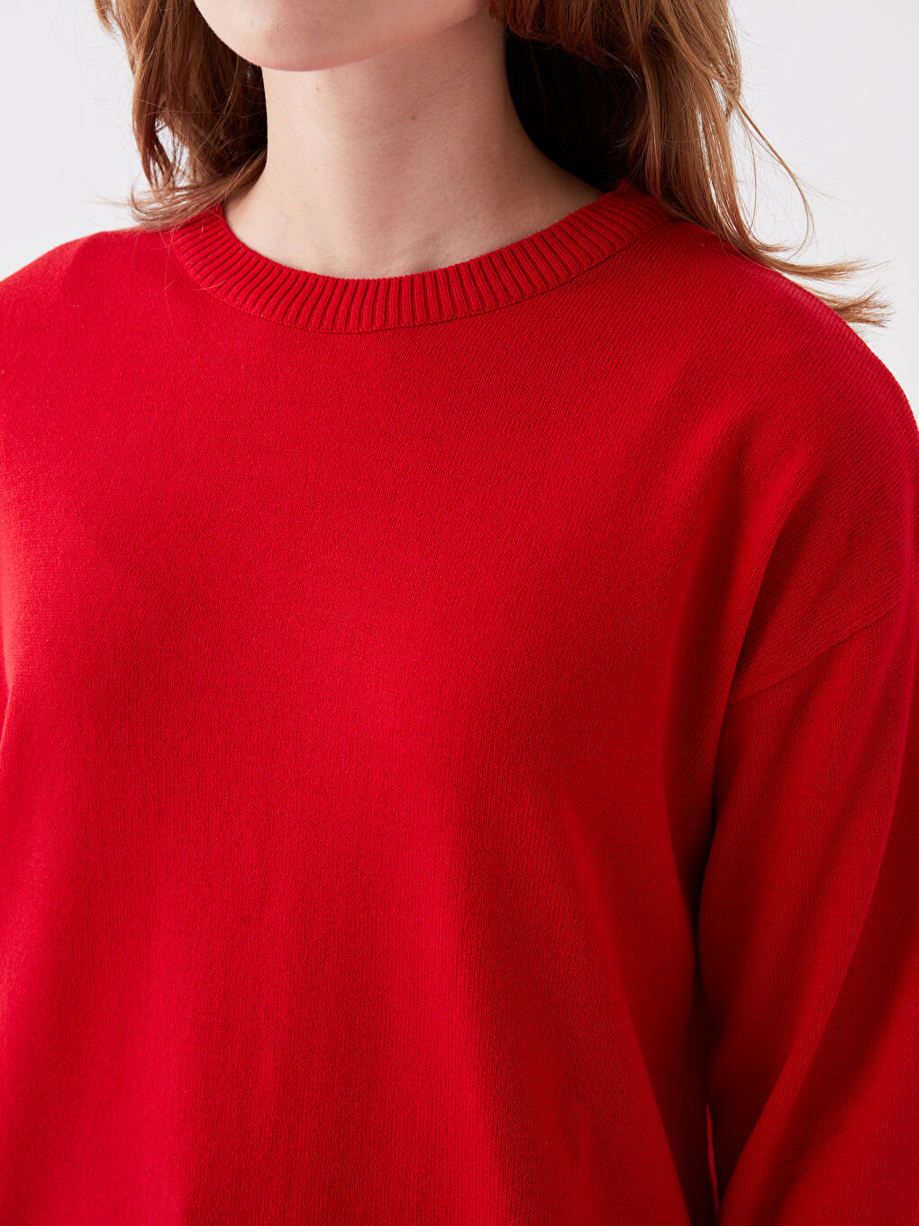 Pull-over en Tricot Oversize pour Femmes à Col Rond-3