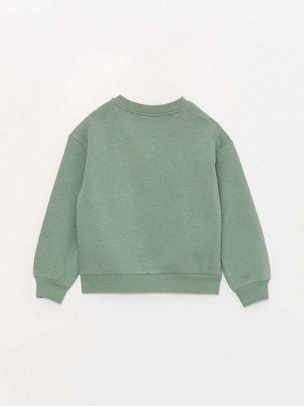 LCW Kids Nane Yeşili Bisiklet Yaka Fisto Detaylı Uzun Kollu Kız Çocuk Sweatshirt - 5