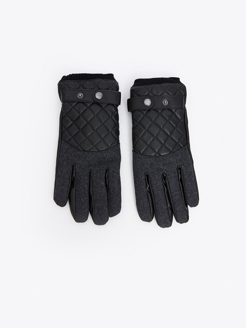 Antrasit Deri Görünümlü Erkek Eldiven