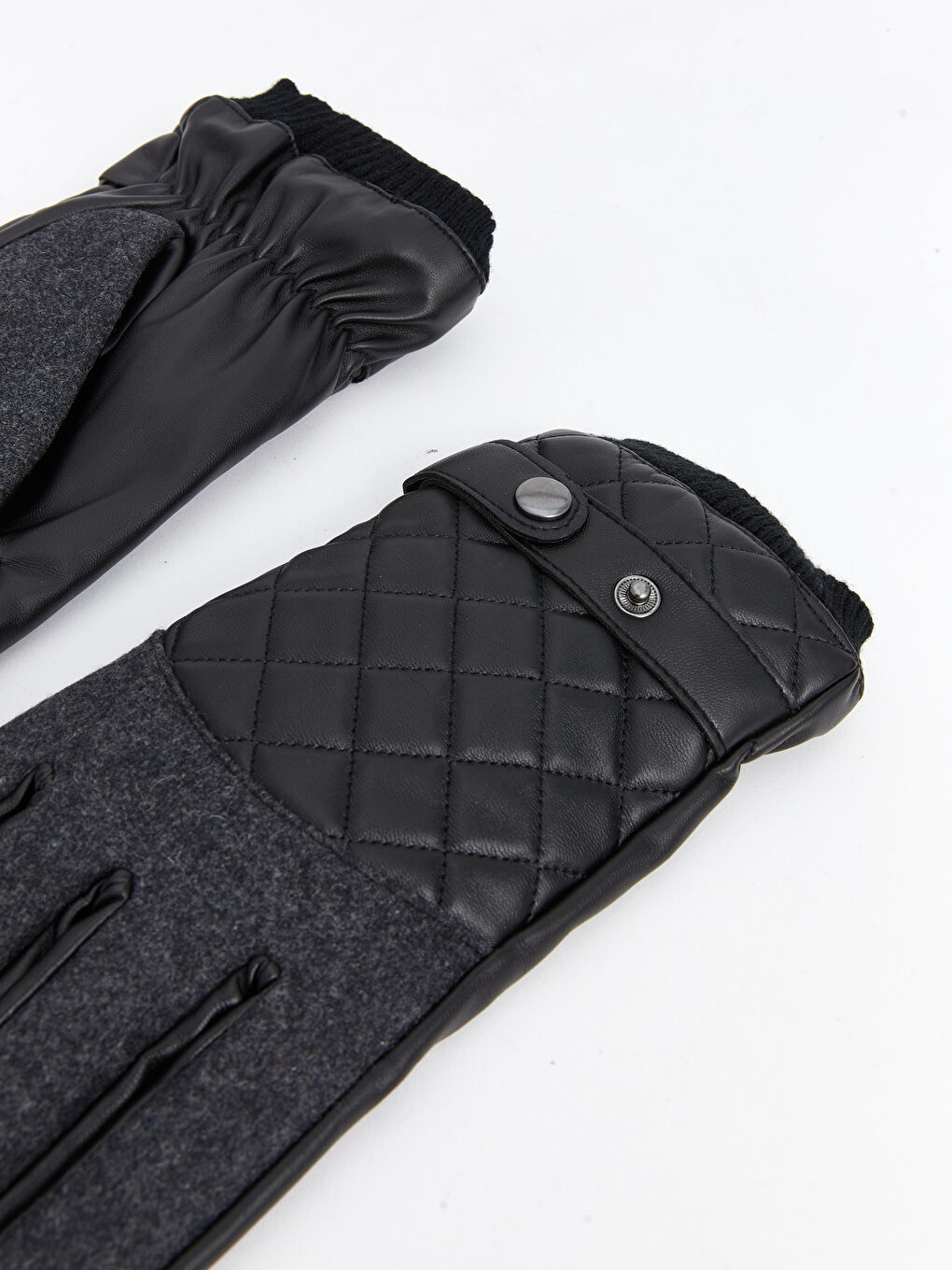 Antrasit Deri Görünümlü Erkek Eldiven-2