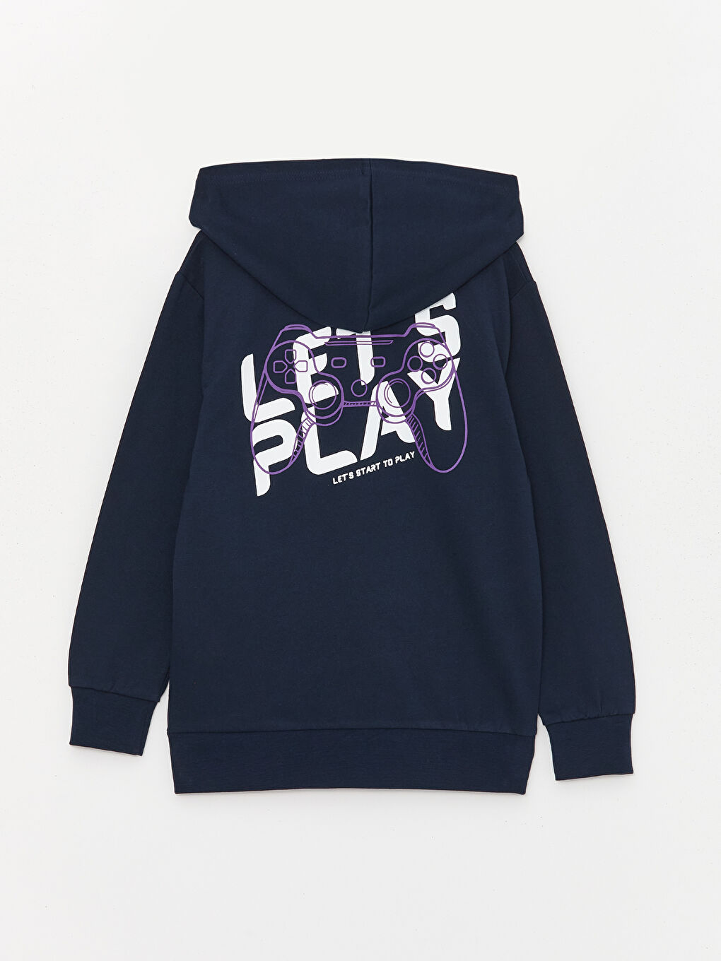 LCW Kids Hooded Printed Long Sleeve Boys' Zippered Sweatshirt -W3CC32Z4-DWP