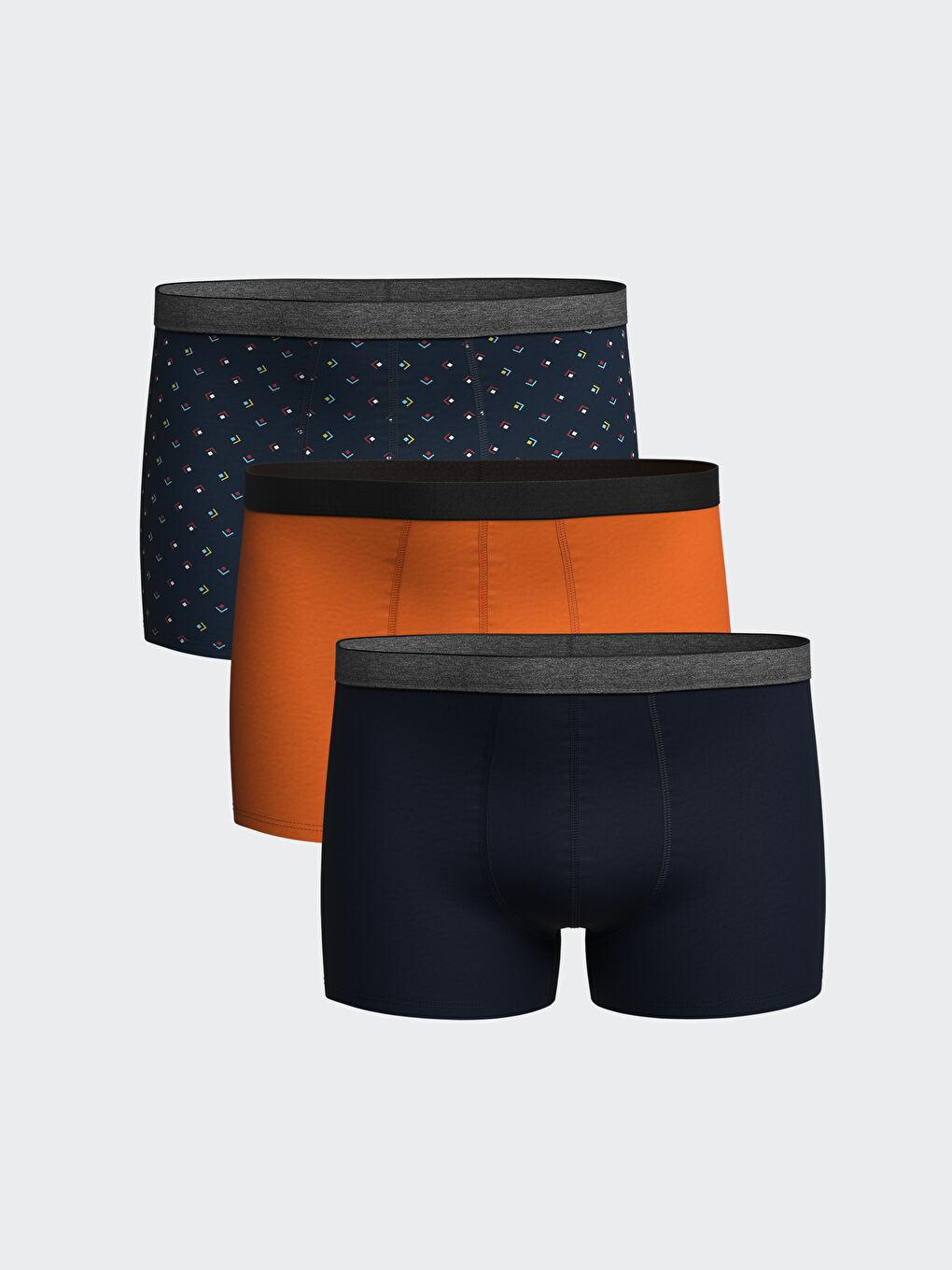 Karışık Standart Kalıp Pamuklu Esnek Erkek Boxer 3'lü