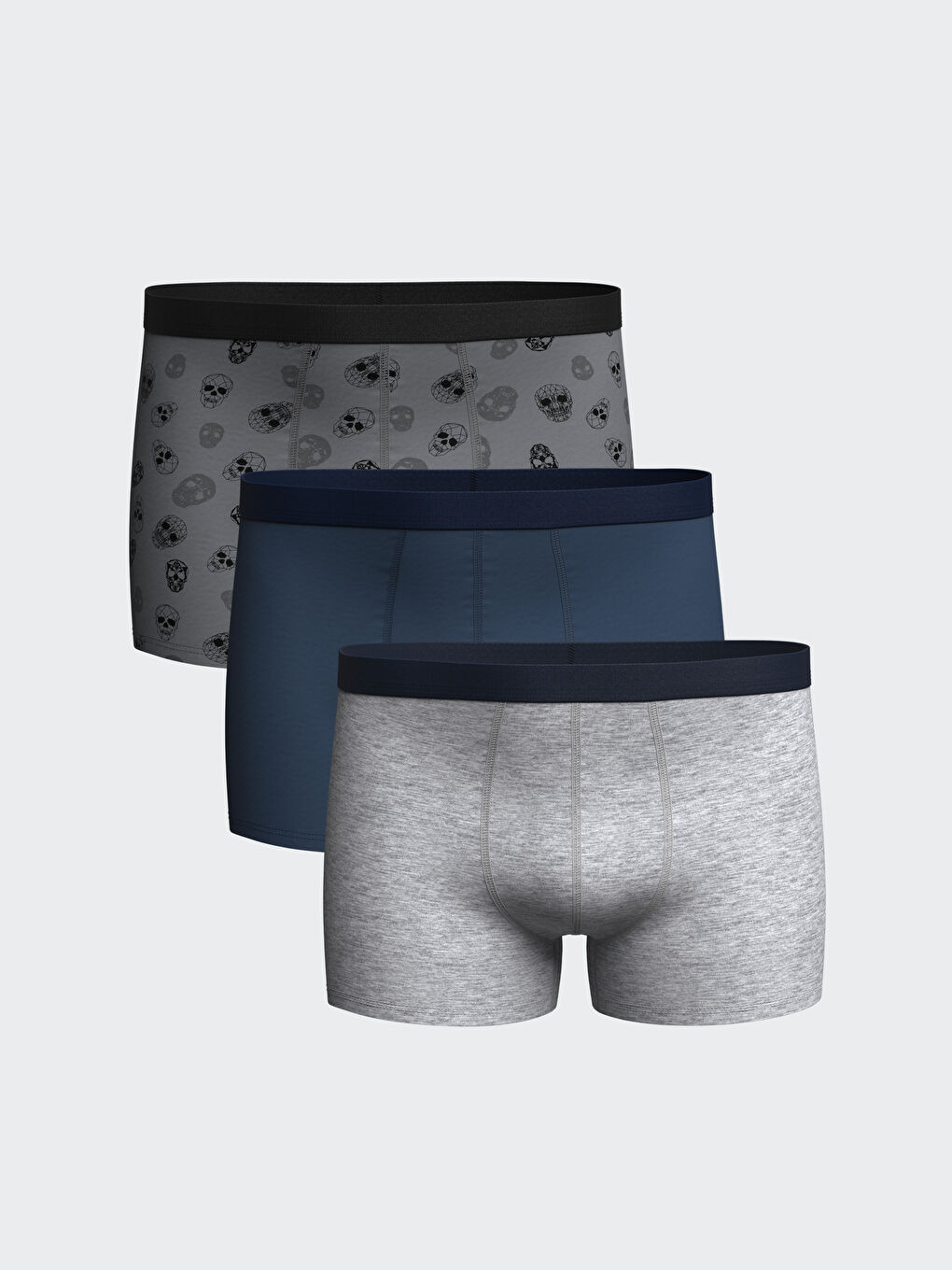 Karışık Standart Kalıp Pamuklu Esnek Erkek Boxer 3'lü