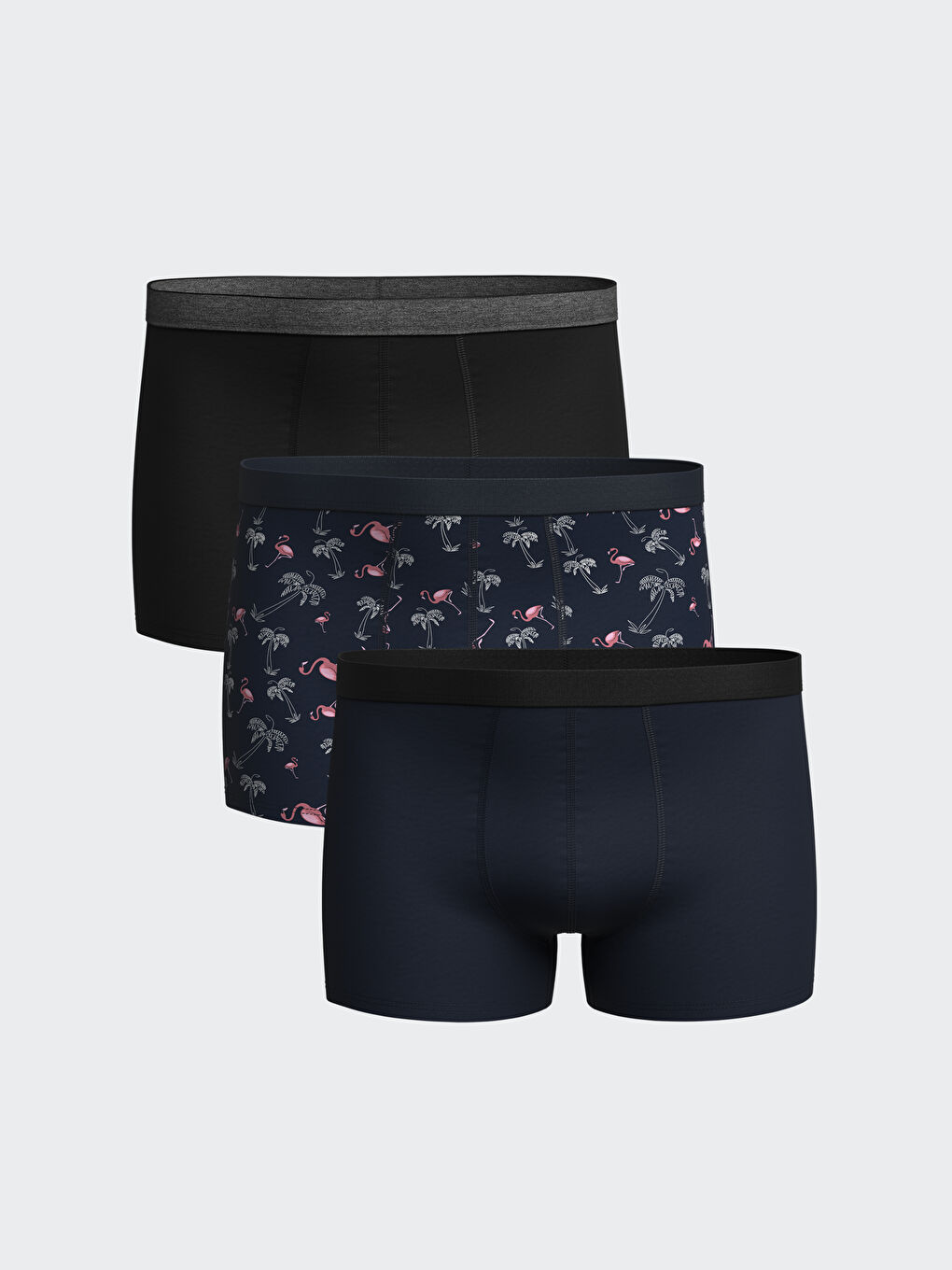 Karışık Standart Kalıp Pamuklu Esnek Erkek Boxer 3'lü