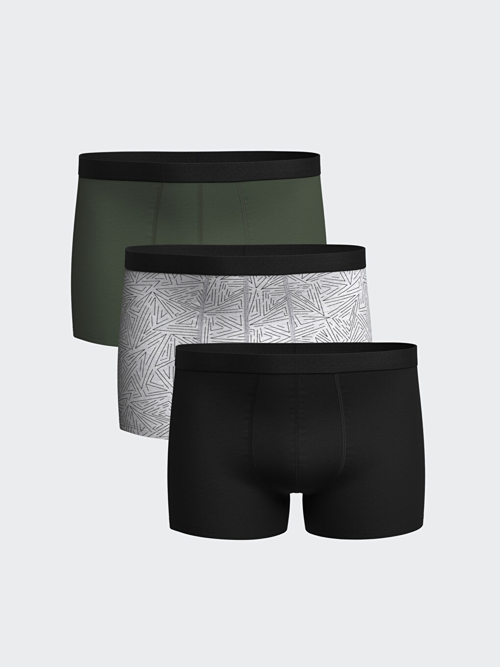 Karışık Standart Kalıp Pamuklu Esnek Erkek Boxer 3'lü