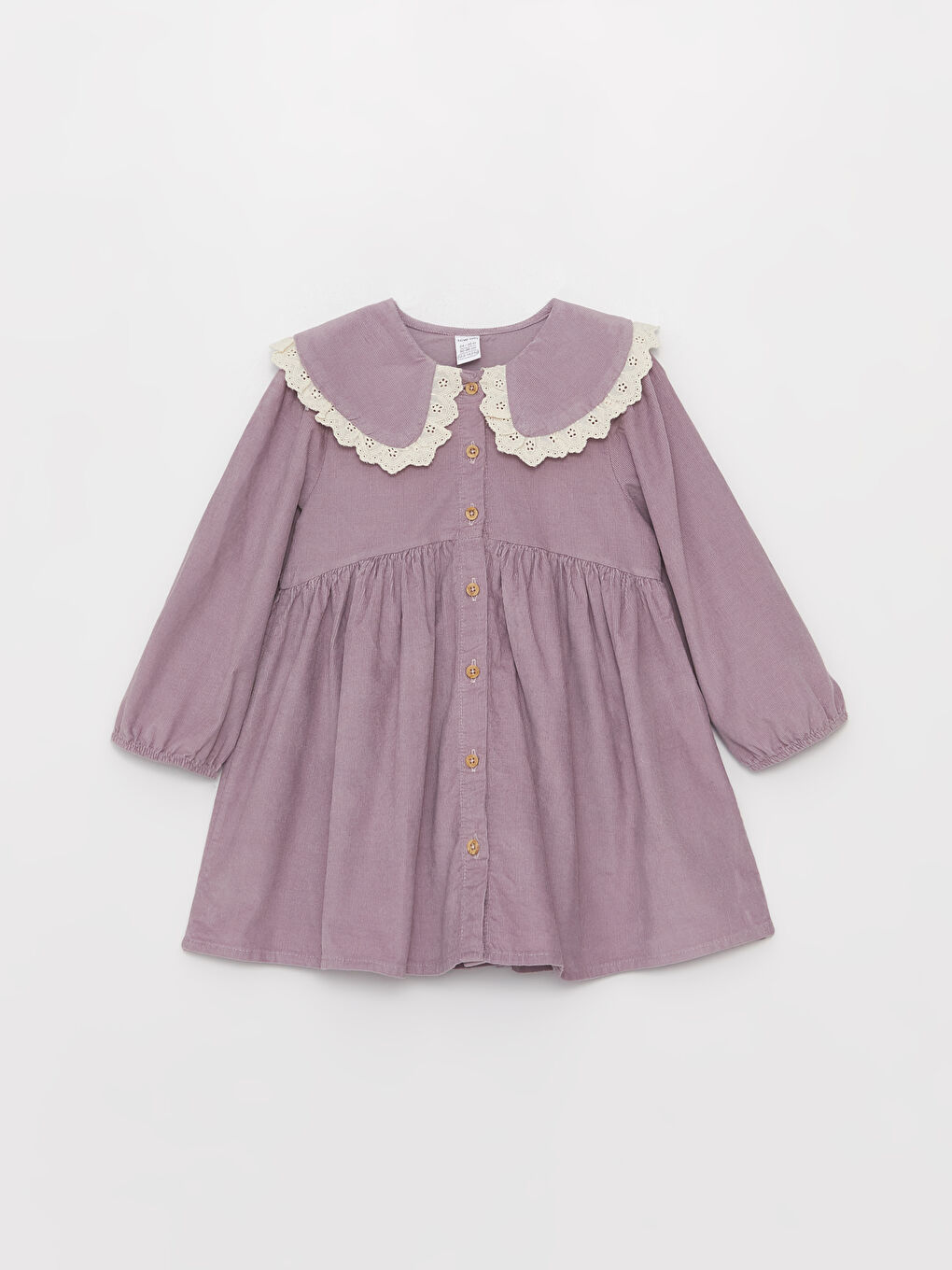 Robe Bébé Fille en Velours à Col Claudine et Manches Longues