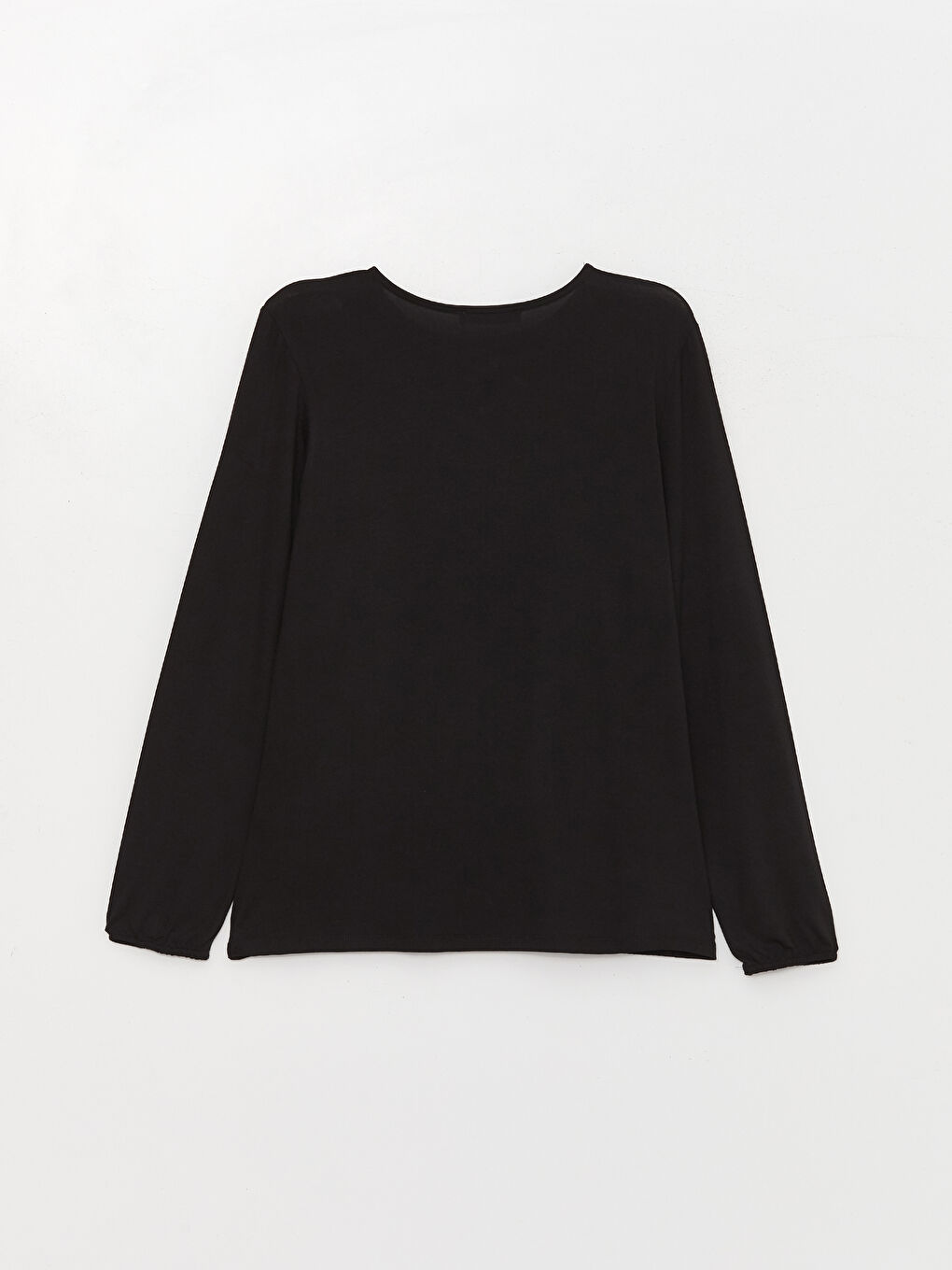 Siyah Bağlamalı Yaka Nakışlı Uzun Kollu Kadın Bluz-6