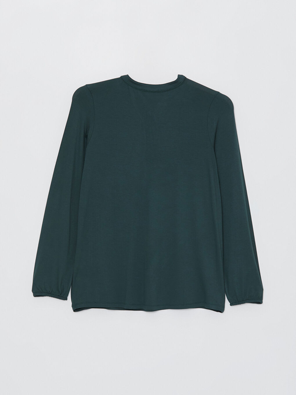 Yeşil Bağlamalı Yaka Nakışlı Uzun Kollu Kadın Bluz-6