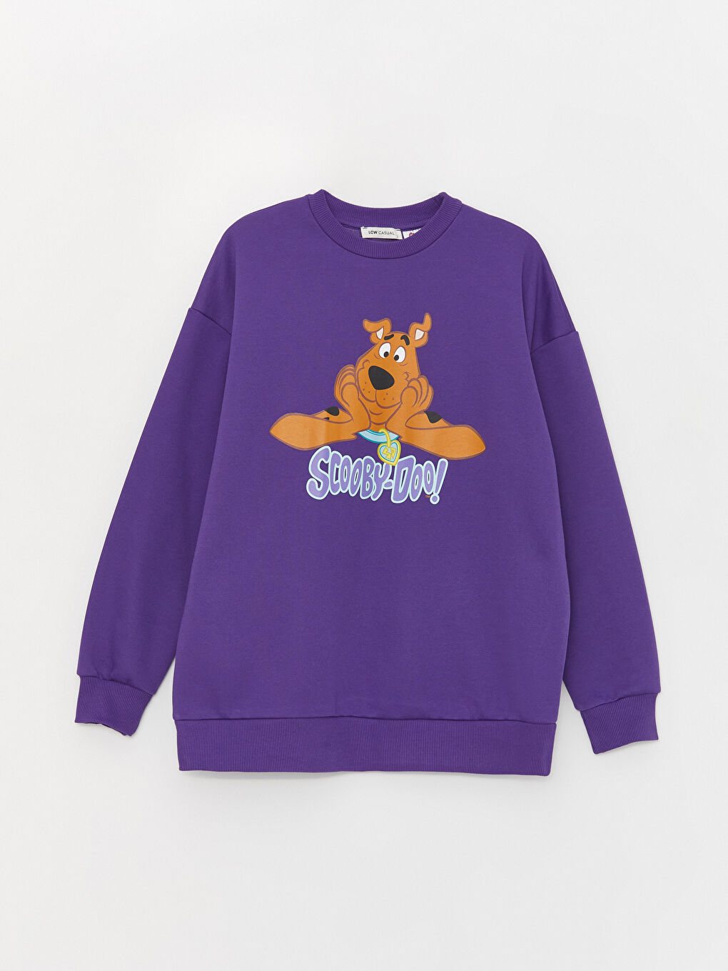 LCW Vision Mor Bisiklet Yaka Scooby Doo Baskılı Oversize Kadın Kalın Sweatshirt - 5