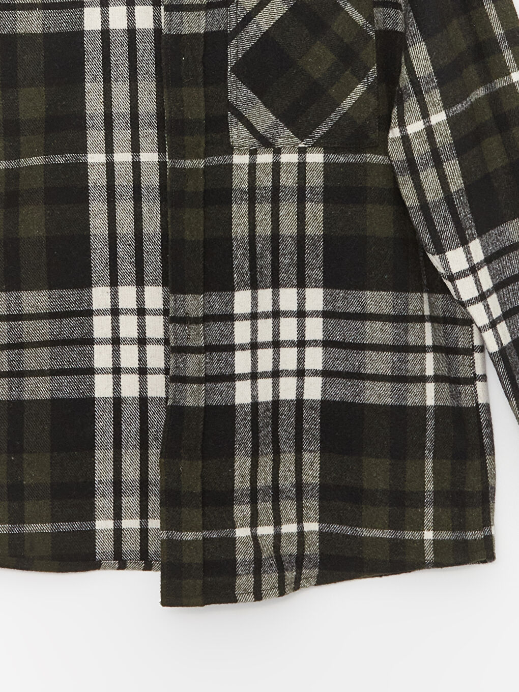 Regular Fit Long Sleeve Plaid Gabardine Men's Shirt Jacket-6