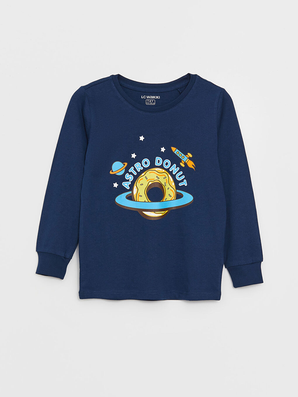 Crew Neck Printed Long Sleeve Boys' Pyjama Set-1