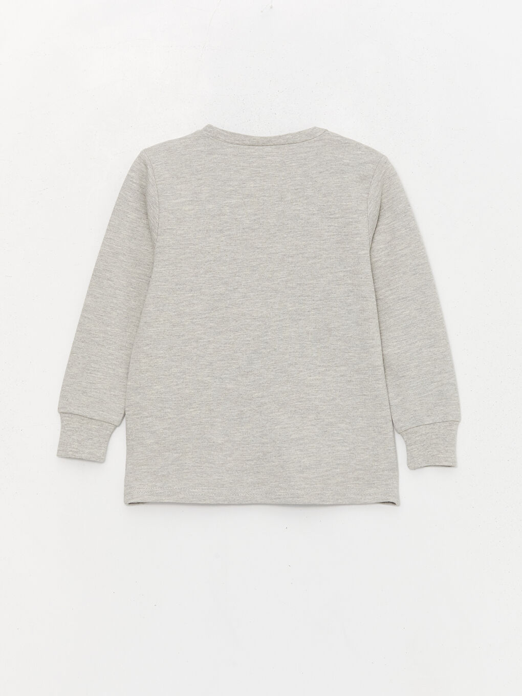 Gri Bisiklet Yaka Baskılı Uzun Kollu Erkek Çocuk Pijama Takımı-2